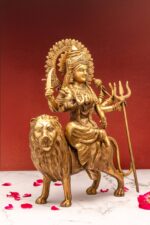Superfine Brass Durga on Lion Idol – Ashtabhuja – 15 Inch - Image 8