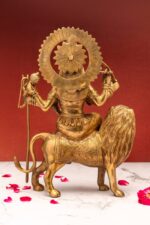 Superfine Brass Durga on Lion Idol – Ashtabhuja – 15 Inch - Image 7