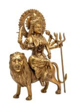 Superfine Brass Durga on Lion Idol – Ashtabhuja – 15 Inch - Image 5