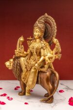 Superfine Brass Durga Idol on Lion – Beautifully Carved – Ashtabhuja – 15 Inch - Image 8