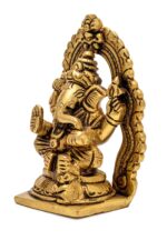 Superfine Lord Brass Ganesha Idol – With Frame – Vighnaharta – 4 Inch - Image 3