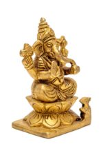 Lord Brass Ganesha Idol seated on Lotus Flower – 3’10” Inch - Image 5