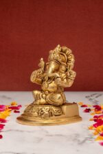 Superfine Lord Brass Ganesh Idol – Vighnaharta – 4.5 Inch - Image 7