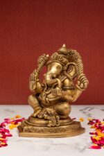 Superfine Lord Brass Ganesh Idol – 6 Inch - Image 2
