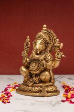 Superfine Lord Brass Ganesh Idol – 7.5 Inch - Image 2