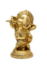 Lord Brass Ganesh Idol in Divine Dance – 5 Inch - Image 6