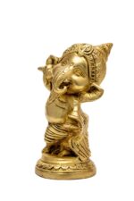 Lord Brass Ganesh Idol in Divine Dance – 5 Inch - Image 3
