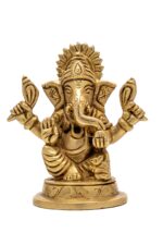 Superfine Brass Ganesh Idol – Vighnaharta – 4 Inch - Image 3