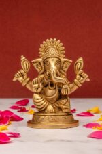 Superfine Brass Ganesh Idol – Vighnaharta – 4 Inch