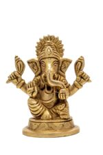 Superfine Brass Ganesh Idol – Vighnaharta – 4 Inch - Image 9
