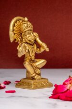 Sitting Brass Hanuman Idol – Aashirwaad Mudra – 4 Inch - Image 6