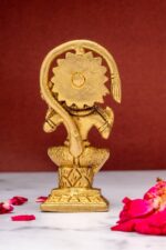 Sitting Brass Hanuman Idol – Aashirwaad Mudra – 4 Inch - Image 5