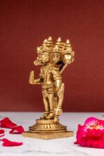 Standing Panchmukhi Brass Hanuman Idol – 4 Inch - Image 8