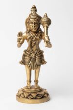 Brass Hanuman Standing Bajrang Bali Idol – Aashirwaad Mudra – 8 Inch - Image 3