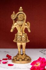 Brass Hanuman Standing Bajrang Bali Idol – Aashirwaad Mudra – 8 Inch - Image 4