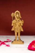 Standing Brass Hanuman Idol – Aashirwad Mudra – 6 Inch - Image 7