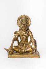 Sitting Brass Hanuman Idol – Aashirwaad Mudra – 5.5 Inch - Image 6