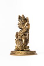Brass Hanuman Idol – Kneeling with Aashirwaad Mudra – 4.35 Inch - Image 3
