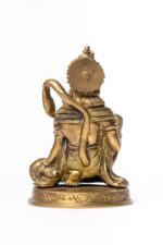 Brass Hanuman Idol – Kneeling with Aashirwaad Mudra – 4.35 Inch - Image 2