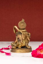 Brass Hanuman Idol – Kneeling with Aashirwaad Mudra – 4.35 Inch - Image 6