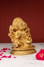 Brass Superfine Sitting Panchmukhi Brass Hanuman Idol – With 10 Arms – 6.2 Inch - Image 10