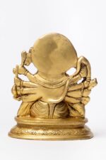 Brass Superfine Sitting Panchmukhi Brass Hanuman Idol – With 10 Arms – 6.2 Inch - Image 3