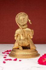 Superfine Brass Hanuman Idol – Ashirwad Mudra – Kneeling – 7 Inch - Image 8
