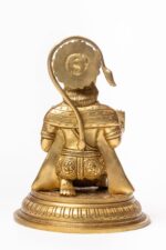 Superfine Brass Hanuman Idol – Ashirwad Mudra – Kneeling – 7 Inch - Image 4
