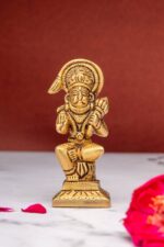 Sitting Brass Hanuman Idol – Aashirwaad Mudra – 3 Inch