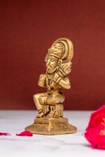 Sitting Brass Hanuman Idol – Aashirwaad Mudra – 3 Inch - Image 2