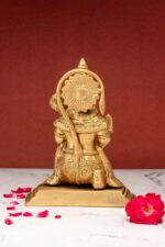 Superfine Brass Hanuman Idol – Ashirwad Mudra – Kneeling – 5.5 Inch - Image 8