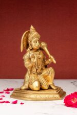 Superfine Brass Hanuman Idol – Ashirwad Mudra – Kneeling – 5.5 Inch - Image 9
