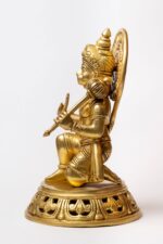 Superfine Brass Hanuman Idol – Ashirwad Mudra & Holding Gada – 11 Inch - Image 5