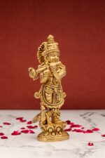 Superfine Brass Krishna Idol Playing Flute – Detailed Carving – 7 Inch - Image 6