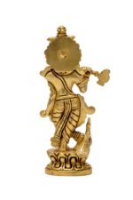 Superfine Brass Krishna Idol Playing Flute – Detailed Carving – 7 Inch - Image 8