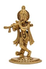 Superfine Brass KrishnaIdol Playing Flute – 7.5 Inch - Image 6