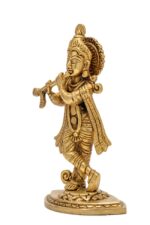 Superfine Brass KrishnaIdol Playing Flute – 7.5 Inch - Image 4