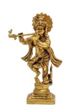 Brass Krishna Idol Playing Flute – 12 Inch - Image 5