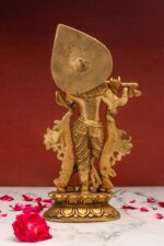 Brass Krishna Idol Playing Flute – 13 Inch - Image 7