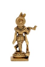 Brass Krishna Idol Playing Flute Miniature – 3.5 Inch - Image 3