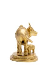 Superfine Holy Brass Cow with Calf Idol – Ganesh Laxmi Carved – 5.5 Inch - Image 5