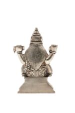 Brass Silver Coated Ganesh Laxmi Saraswati Idols – Detailed Carving – 4 Inch - Image 19