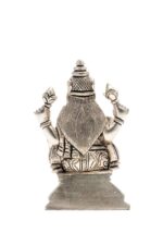 Brass Silver Coated Ganesh Laxmi Saraswati Idols – Detailed Carving – 4 Inch - Image 31