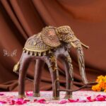 Handcrafted Dhokra Brass Tribal Elephant – Timeless Indian Art with Candle Stand