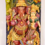 Hand-Carved Wooden Lakshmi Ganesha Panel under Kalpavriksha (5 ft) - Image 4