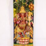 Hand-Carved Wooden Lakshmi Ganesha Panel under Kalpavriksha (5 ft) - Image 5