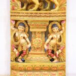 Handcrafted Wooden Ganesha Wall Panel (60 Inches) – Large Antique Lion-Mounted Vinayagar Wood Carving - Image 4