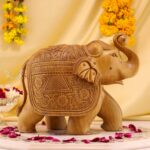 9-Inch Hand-Carved Wooden Elephant – Elegant Home Décor & Gift - Image 4