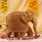 9-Inches Hand-Carved Wooden Elephant – Elegant Home Décor & Gift - Image 4