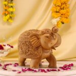 7-Inch Hand-Carved Wooden Elephant – Elegant Home Décor & Gift - Image 2